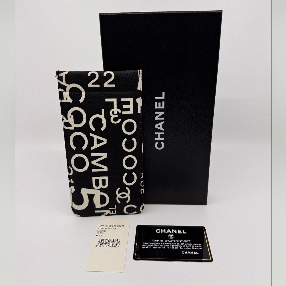 Chanel Black Rue 31 Cambon Print Canvas Sunglasses Pouch